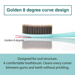 8-degree golden curve design for comfortable brushing