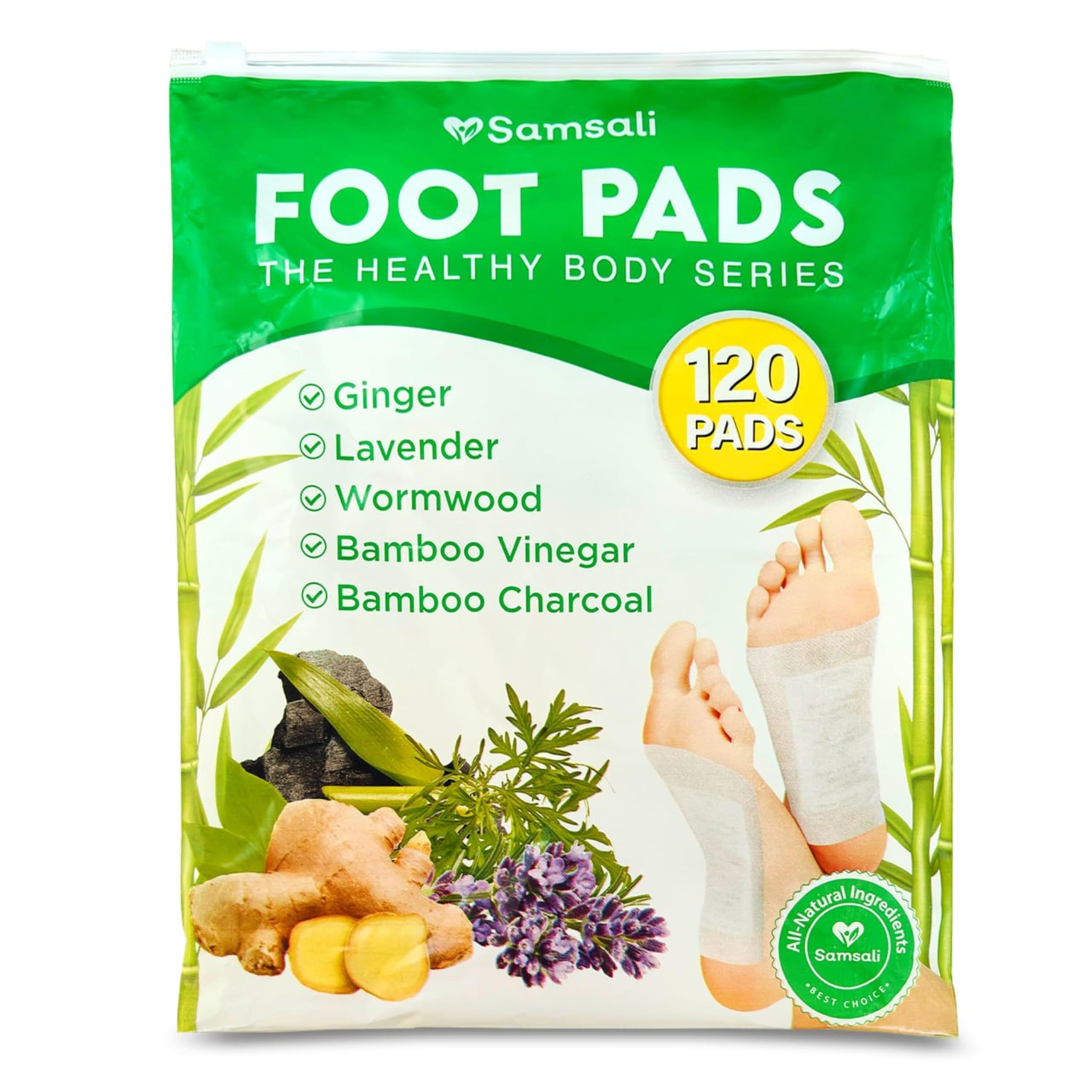 Samsali Ginger Foot Pads 120-pack packaging