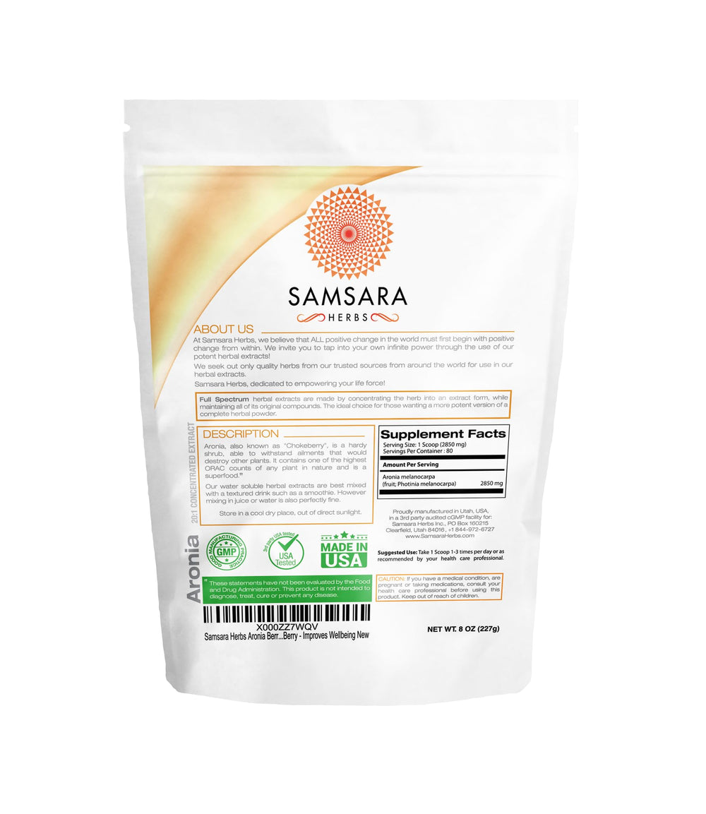 Aronia Berry powder being used in shake or smoothie
