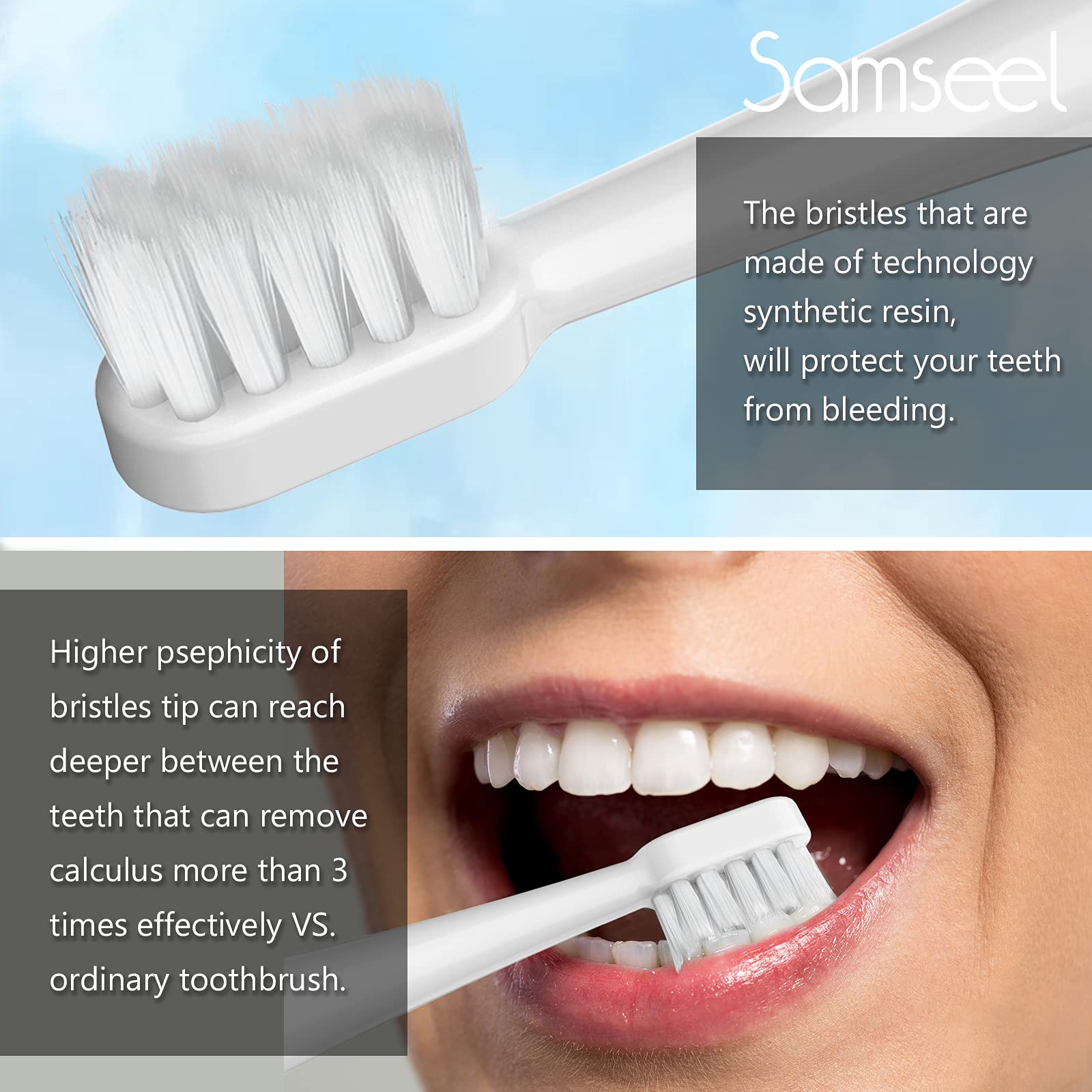 High-density bristles for sensitive teeth