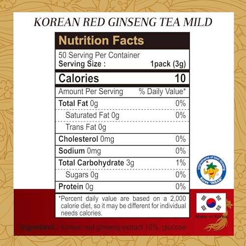 Ingredients: Korean Panax red ginseng and real ginger