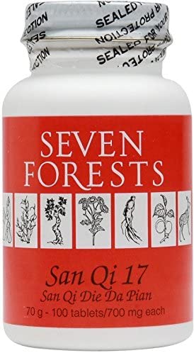 Bottle of San Qi 17 tablets (100's) by Seven Forests