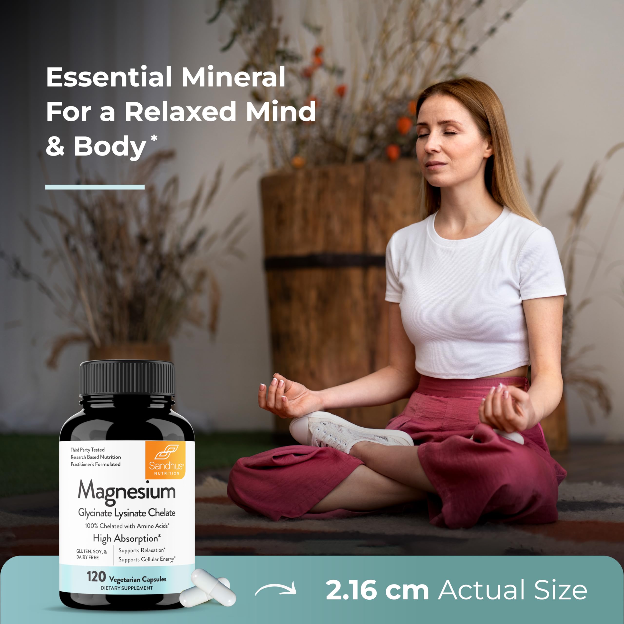 Ingredients and chelated magnesium on product card