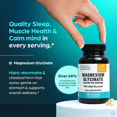 120-count bottle of Magnesium Glycinate with Quercetin capsules