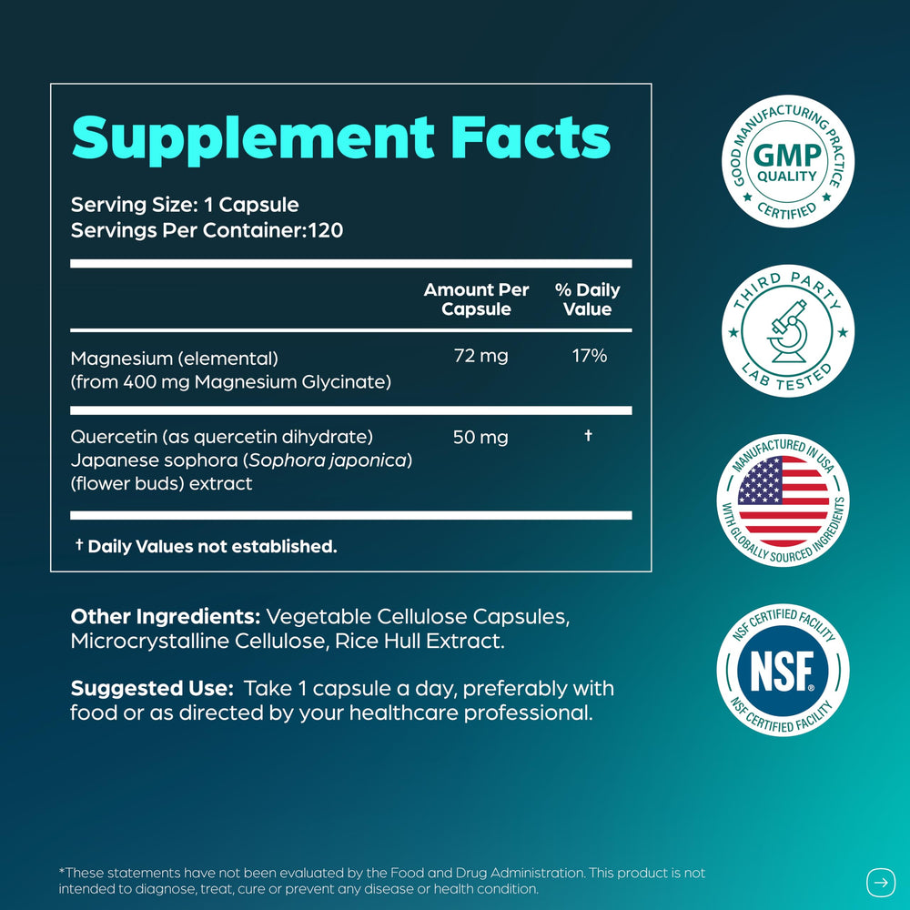 Chelated magnesium glycinate with quercetin illustration