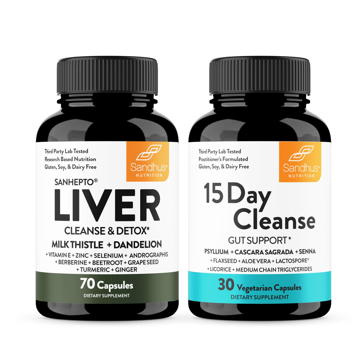 Bottle of Sandhu's Liver Cleanse Detox capsules