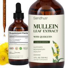 Front view of Sandhu's Mullein Drops 4oz bottle