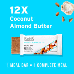 SANS coconut almond butter swirl shows creamy texture and tropical flavor.