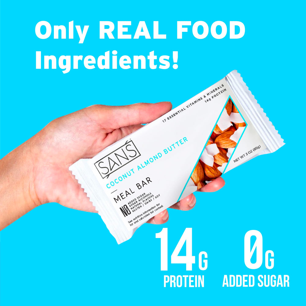 SANS gluten-free label emphasizes dietary compatibility and peace of mind.