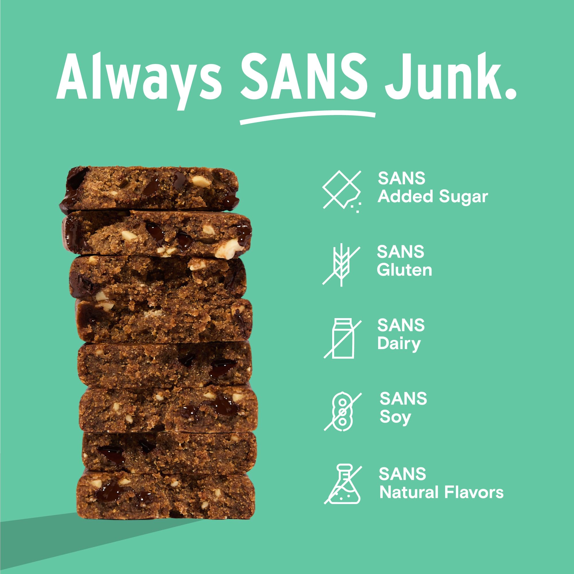 SANS variety-pack display featuring multiple flavors