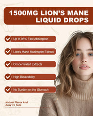 Graphic highlighting Lion's Mane extract for brain health