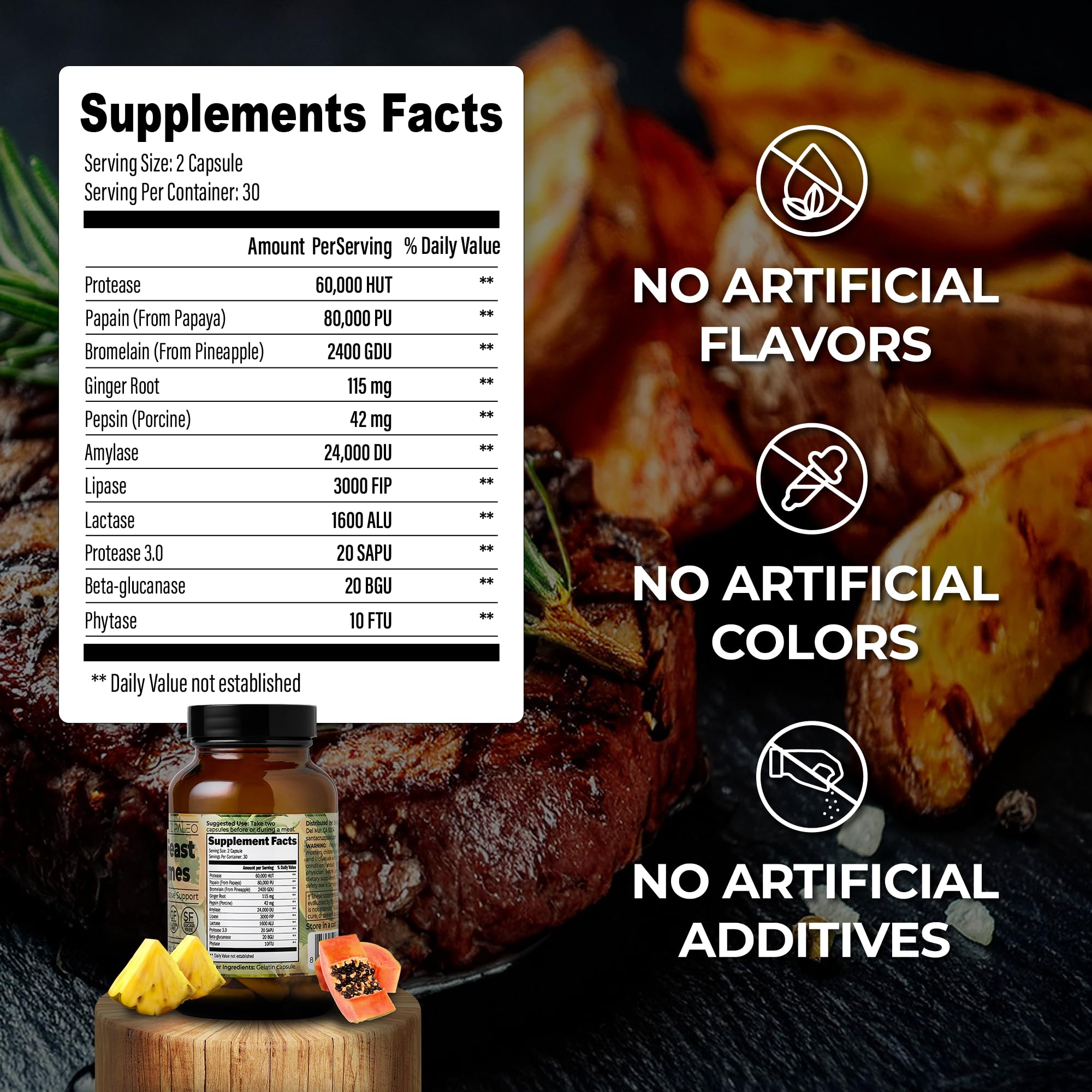 60-capsule bottle showing Paleo-friendly supplement size