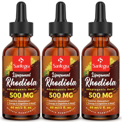 Front view of Santegra Rhodiola 57k liposomal liquid bottle