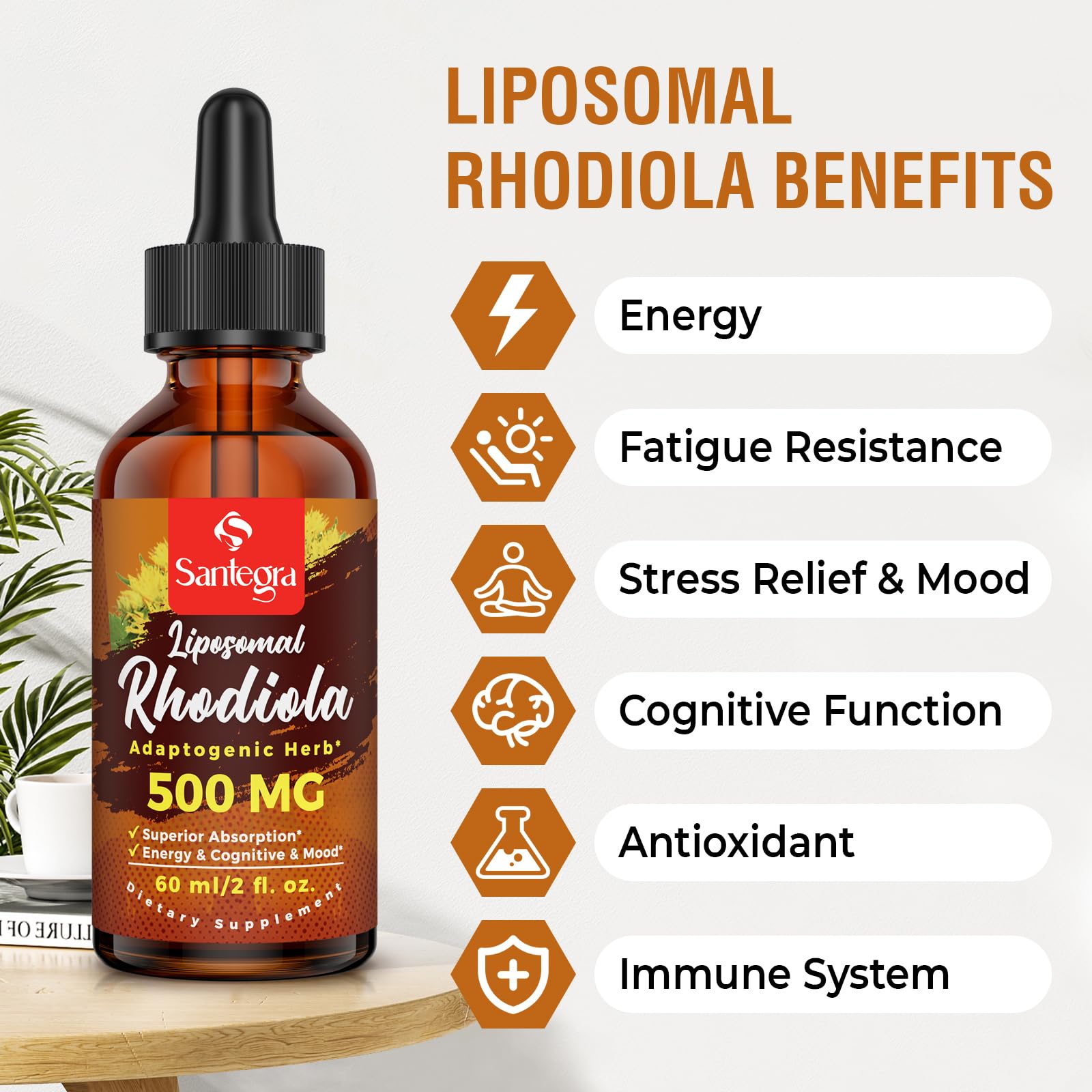 High absorption Rhodiola Rosea tincture with natural flavor
