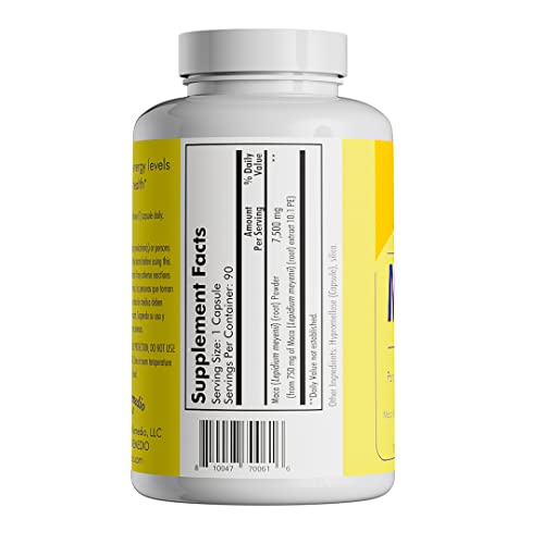 Santo Remedio Maca capsules closeup vegetarian daily wellness