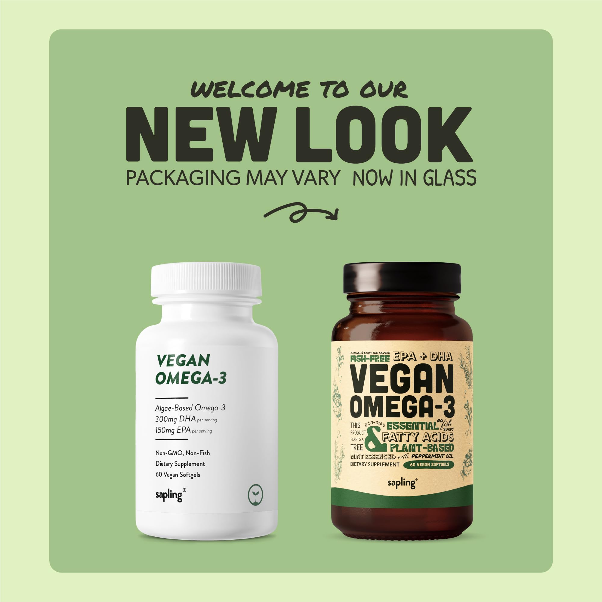 Algae-based DHA and EPA softgels close-up