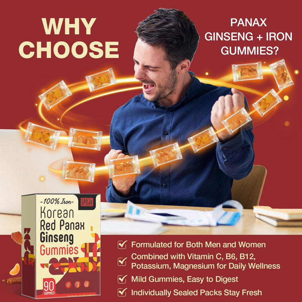 Front view of Sapotax Iron Gummies packaging with vegan formula