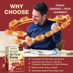 Front view of Sapotax Iron Gummies packaging with vegan formula