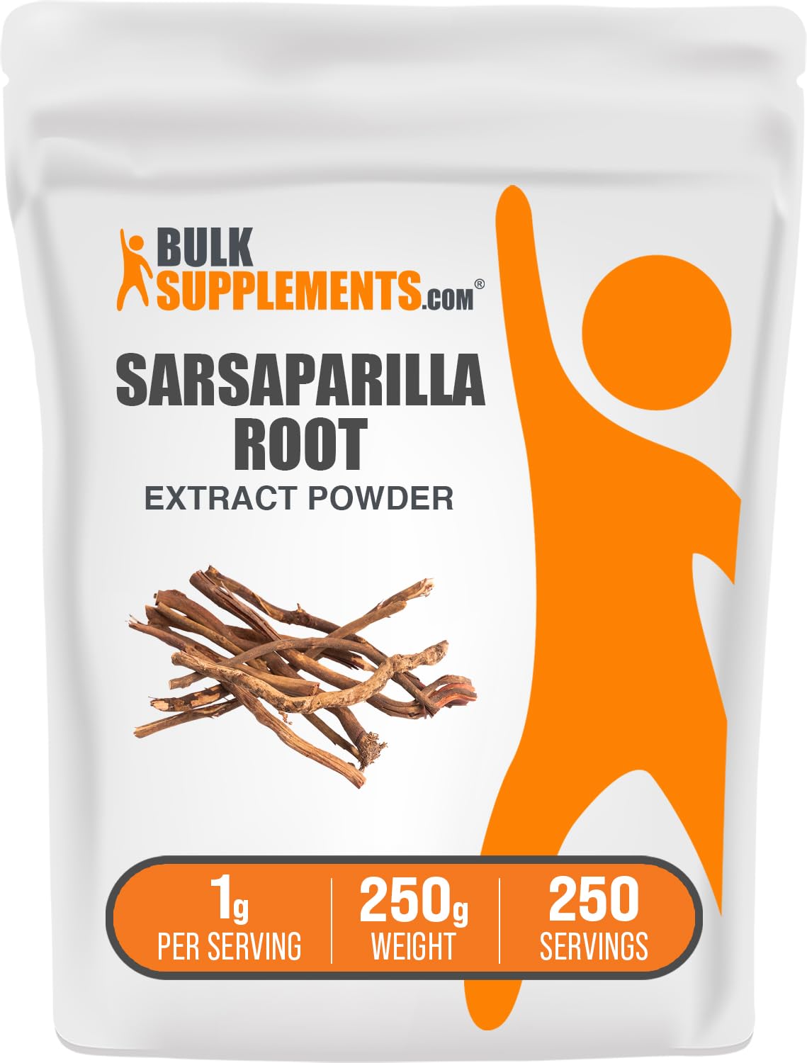 Sarsaparilla root extract powder bottle 250 g label