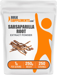 Sarsaparilla root extract powder bottle 250 g label