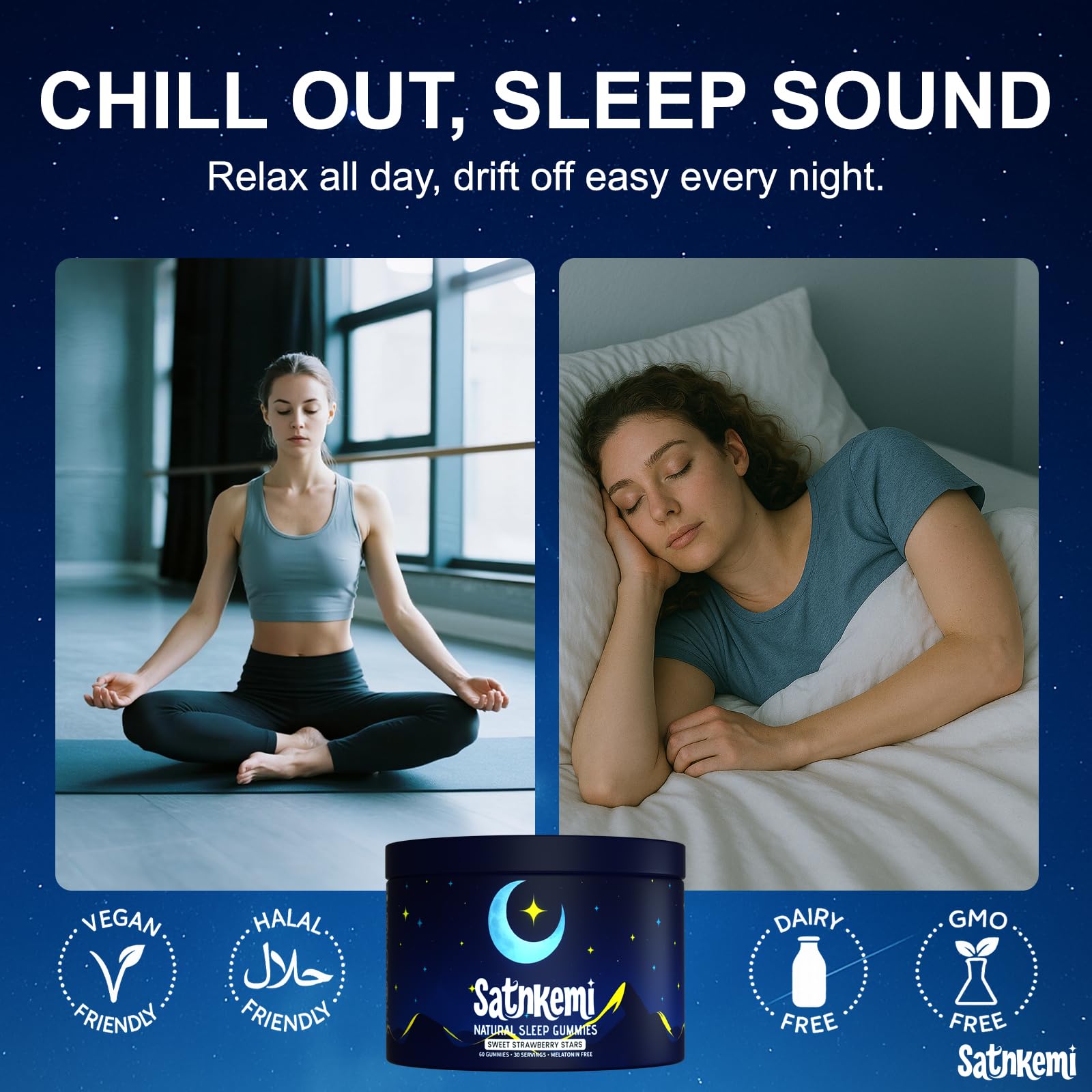 Nightly relaxation with Satnkemi sleep gummies