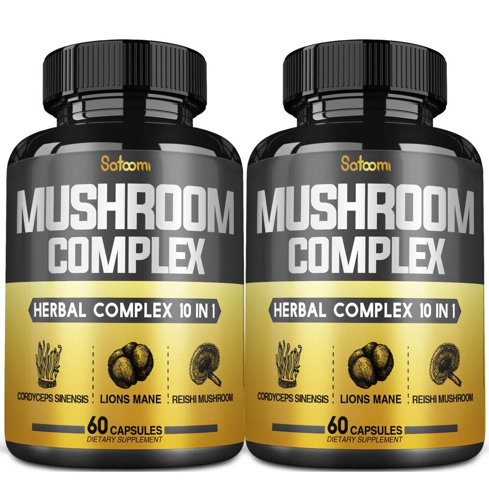 Bottle of Satoomi 10in1 Mushroom Complex Capsules
