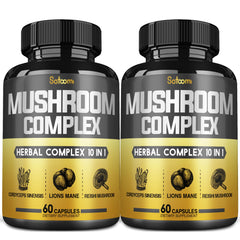 Bottle of Satoomi 10in1 Mushroom Complex Capsules