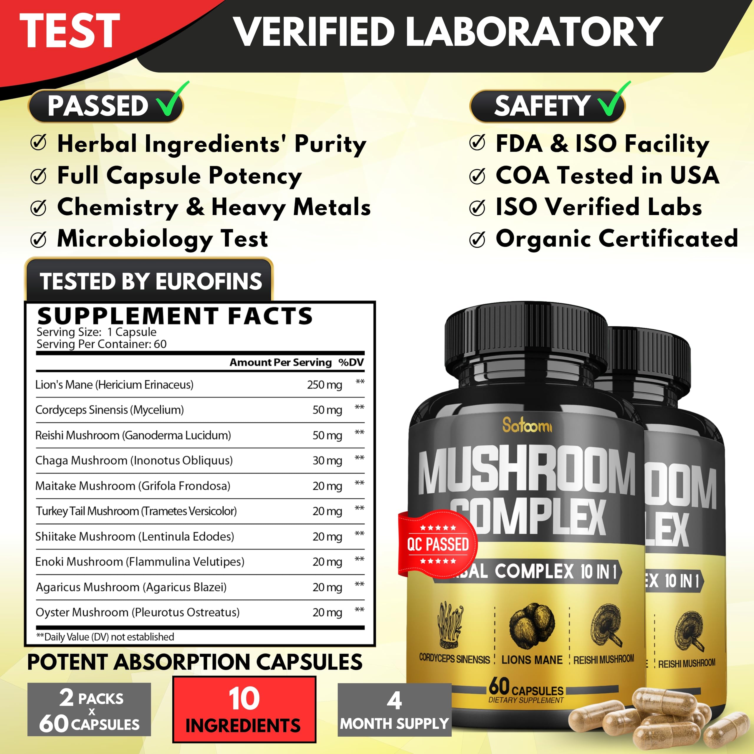 Close-up of bottle label showing 60 capsules