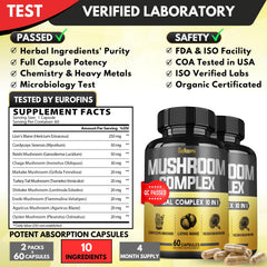 Close-up of bottle label showing 60 capsules