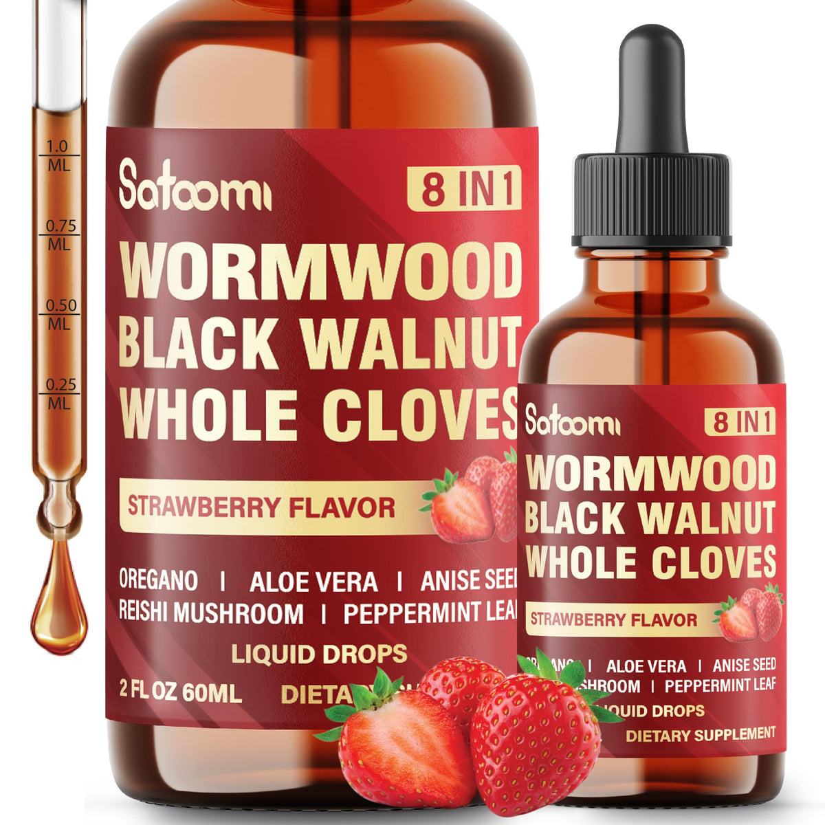 Satoomi 8in1 Wormwood Drops bottle – 60ml