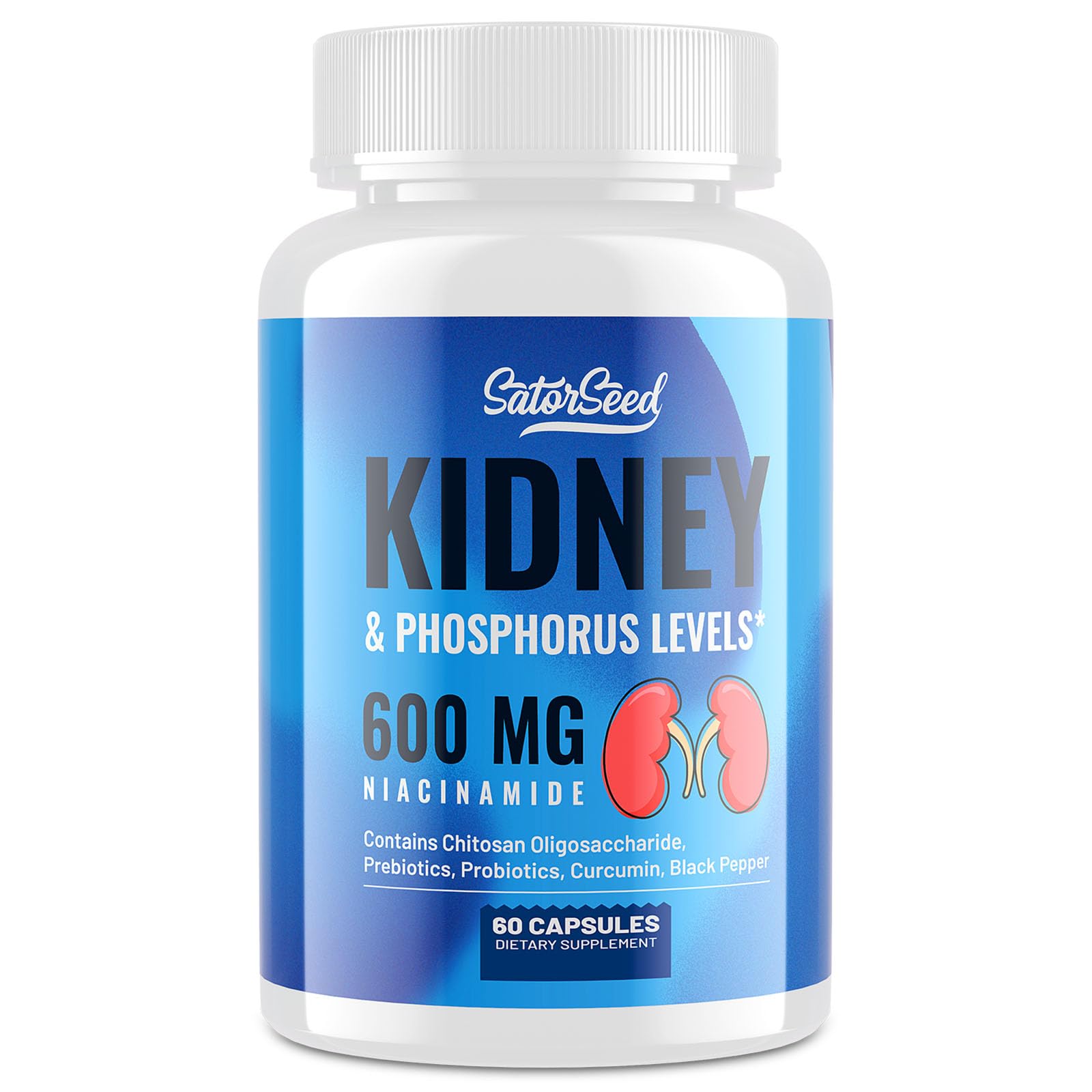 SatorSeed Kidney Cleanse bottle front shows phosphorus support potential