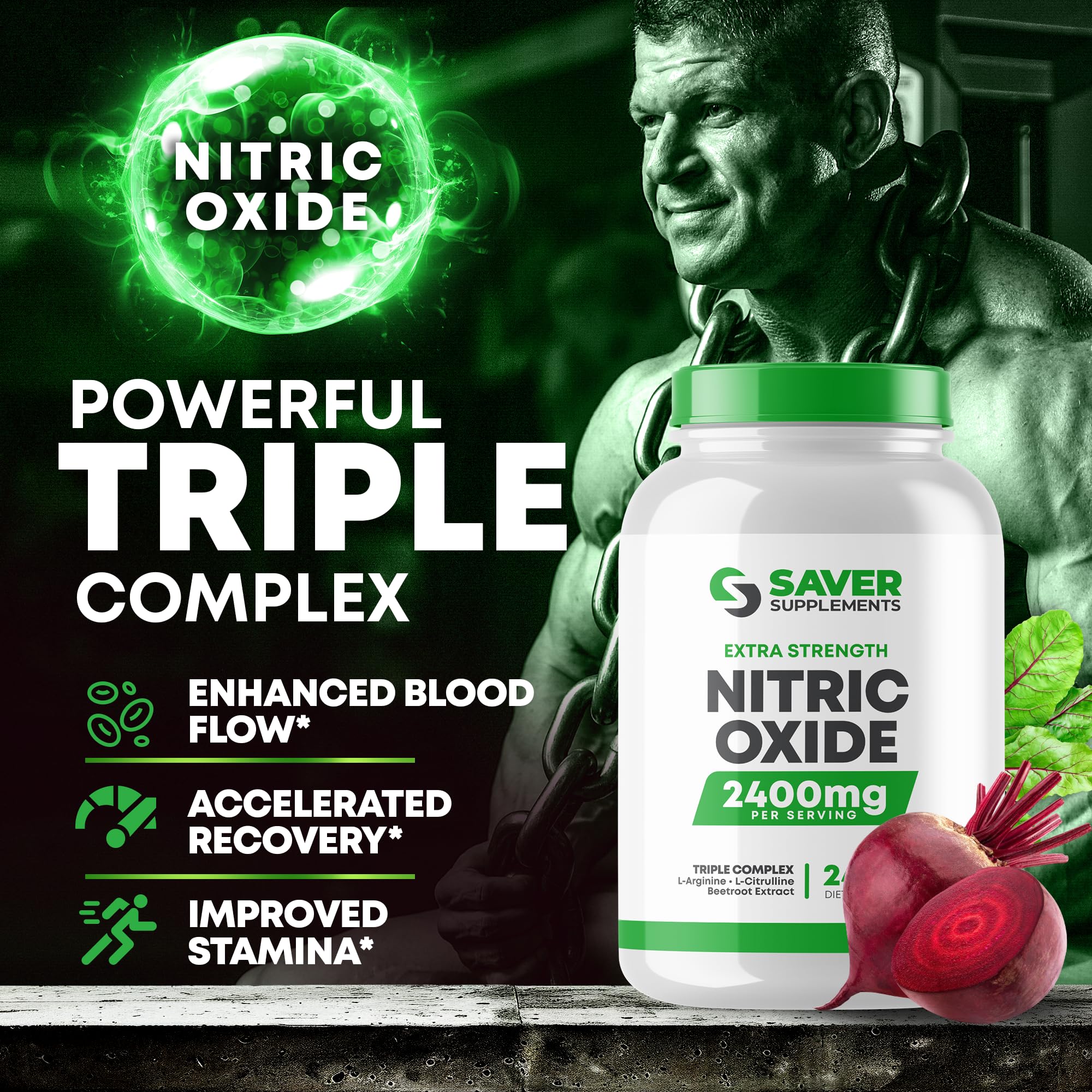 Saver Supplements Beetroot Extract 10:1 detail for nitric oxide support