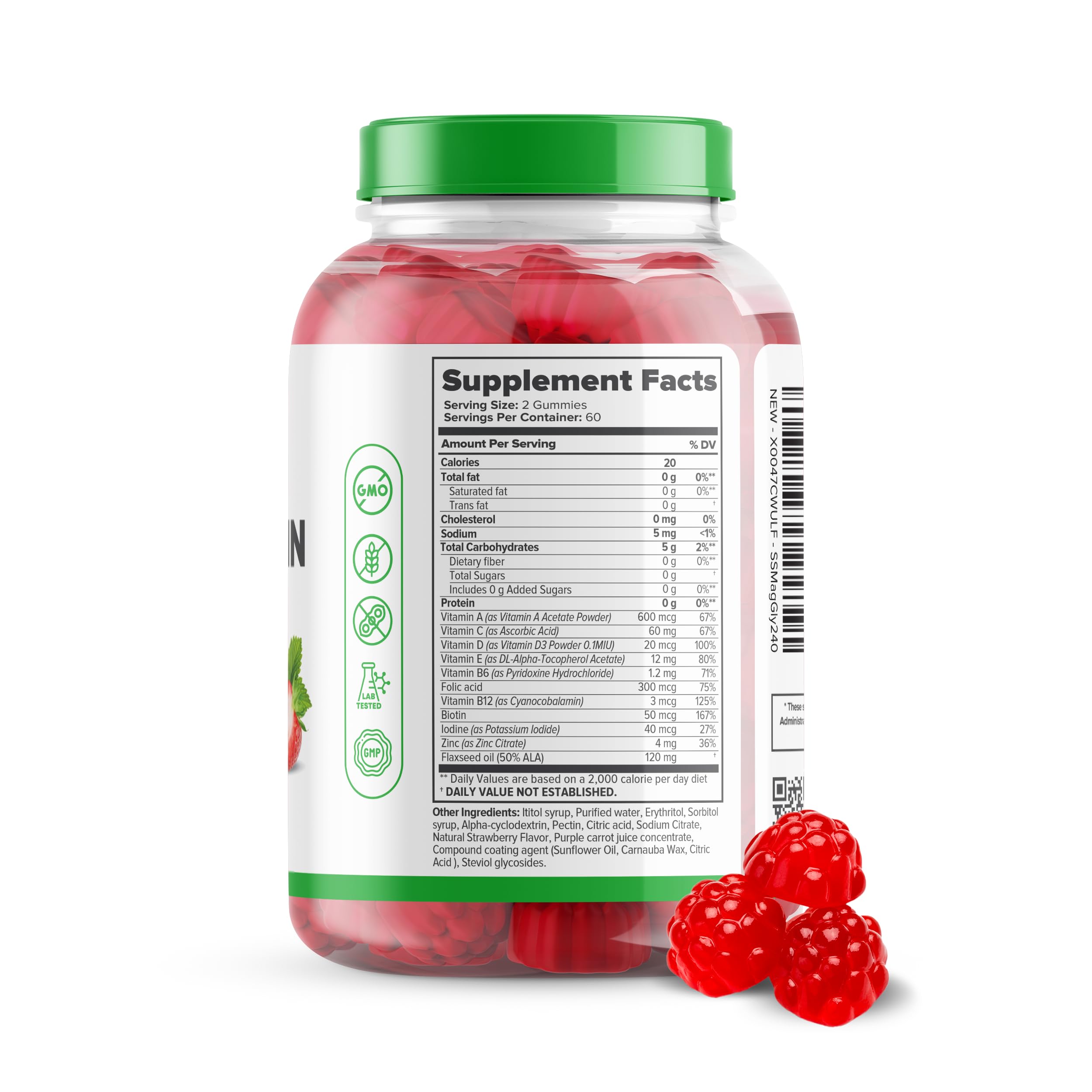 Close up of the product label on the bottle