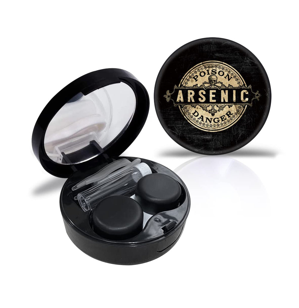 Portable contact lens travel kit with solution bottle and accessories