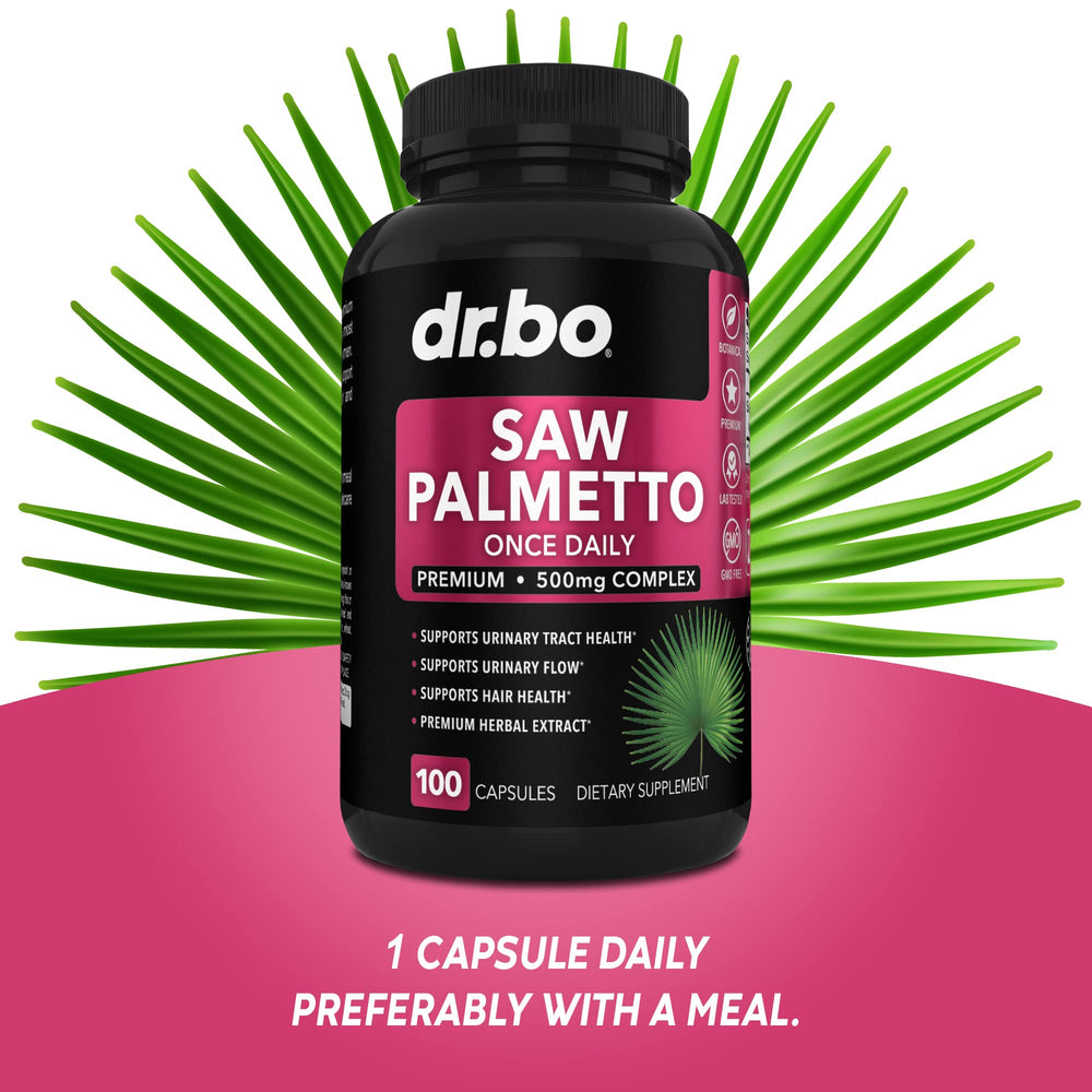 500 mg Saw Palmetto fruit extract capsules