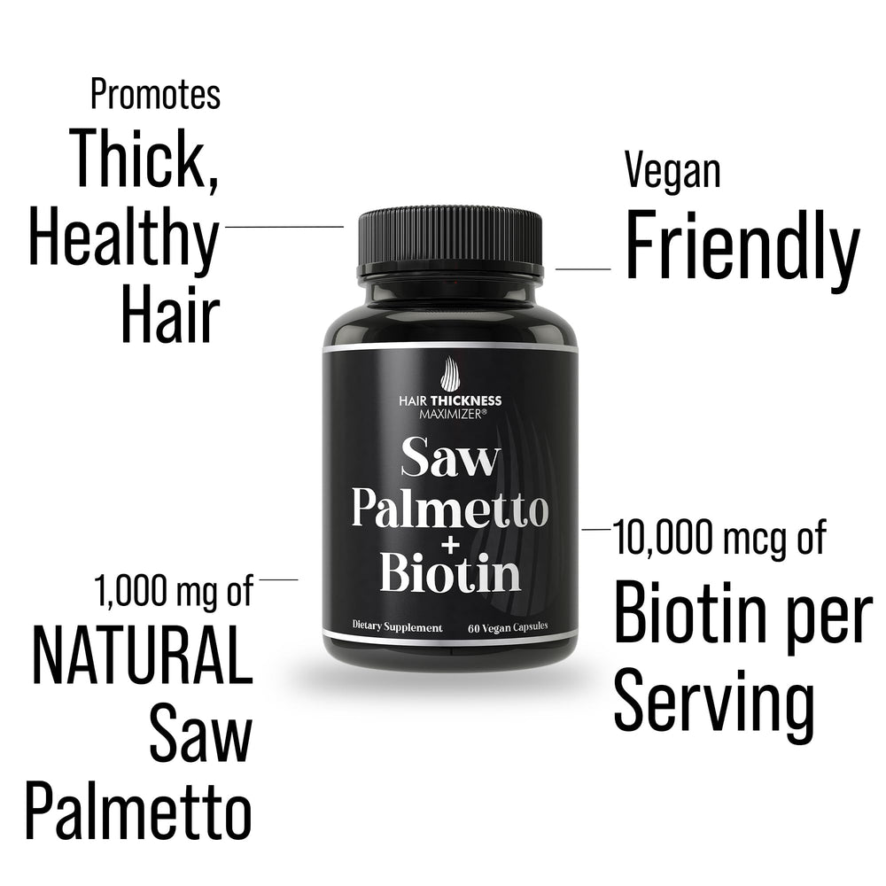 Natural Saw Palmetto extract and Biotin capsules