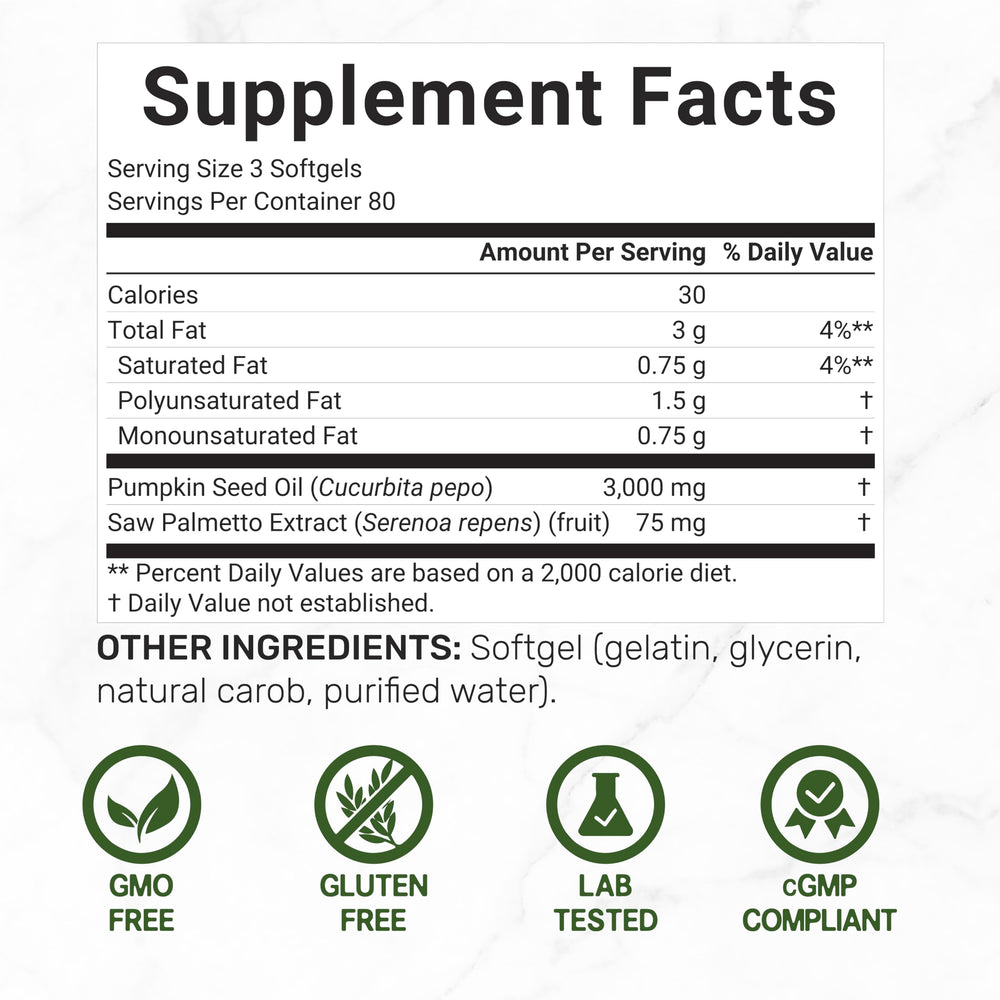 Saw palmetto extract 75 mg supplement label