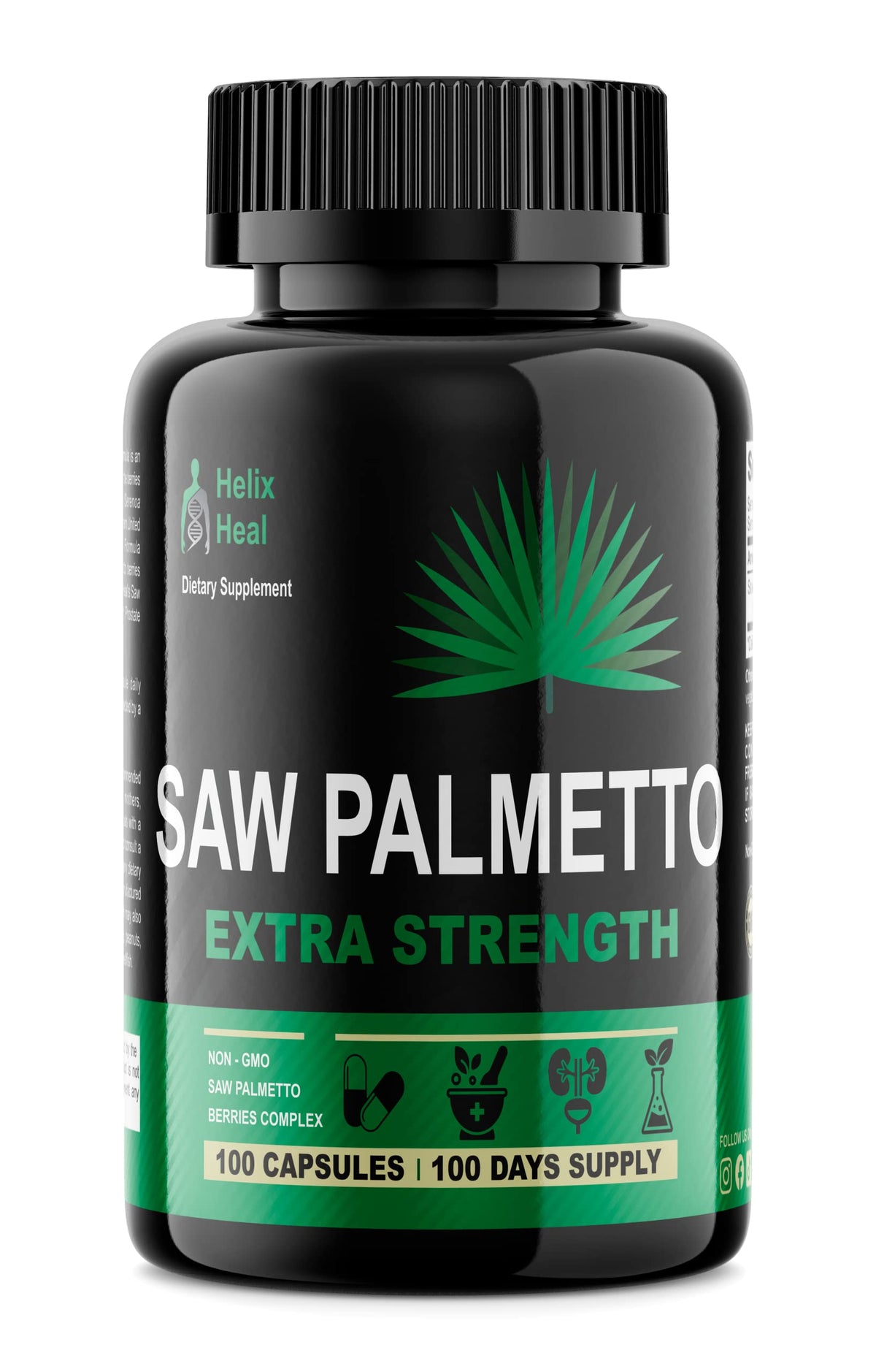 Saw Palmetto for Men bottle – hero image highlighting prostate health and hair growth