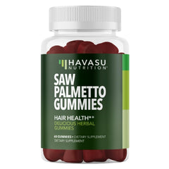 Bottle of Saw Palmetto Gummies for Men – Raspberry Flavor, 60 Count