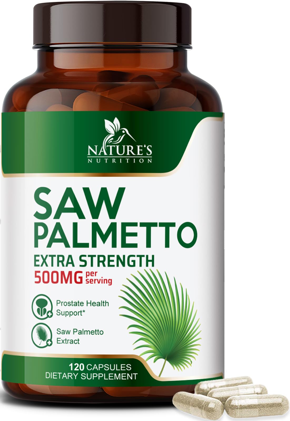 Bottle of Saw Palmetto for Men 1000mg – triple strength formula