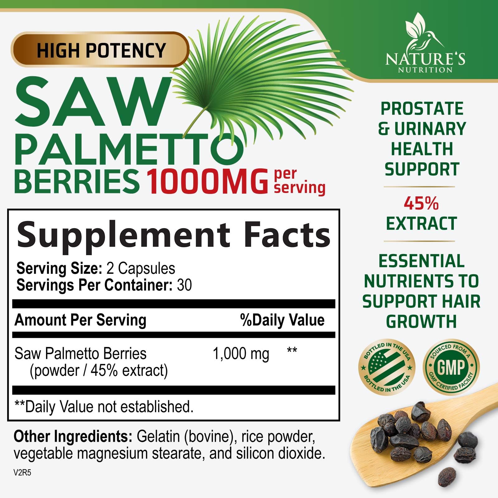 Capsules of Saw Palmetto 1000mg