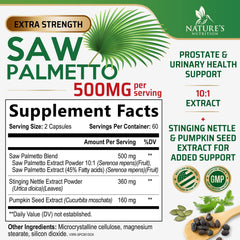 Close-up of Saw Palmetto 1000mg capsules