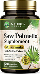 Saw Palmetto Prostate Health supplement bottle 1000mg 3X strength - 120 capsules