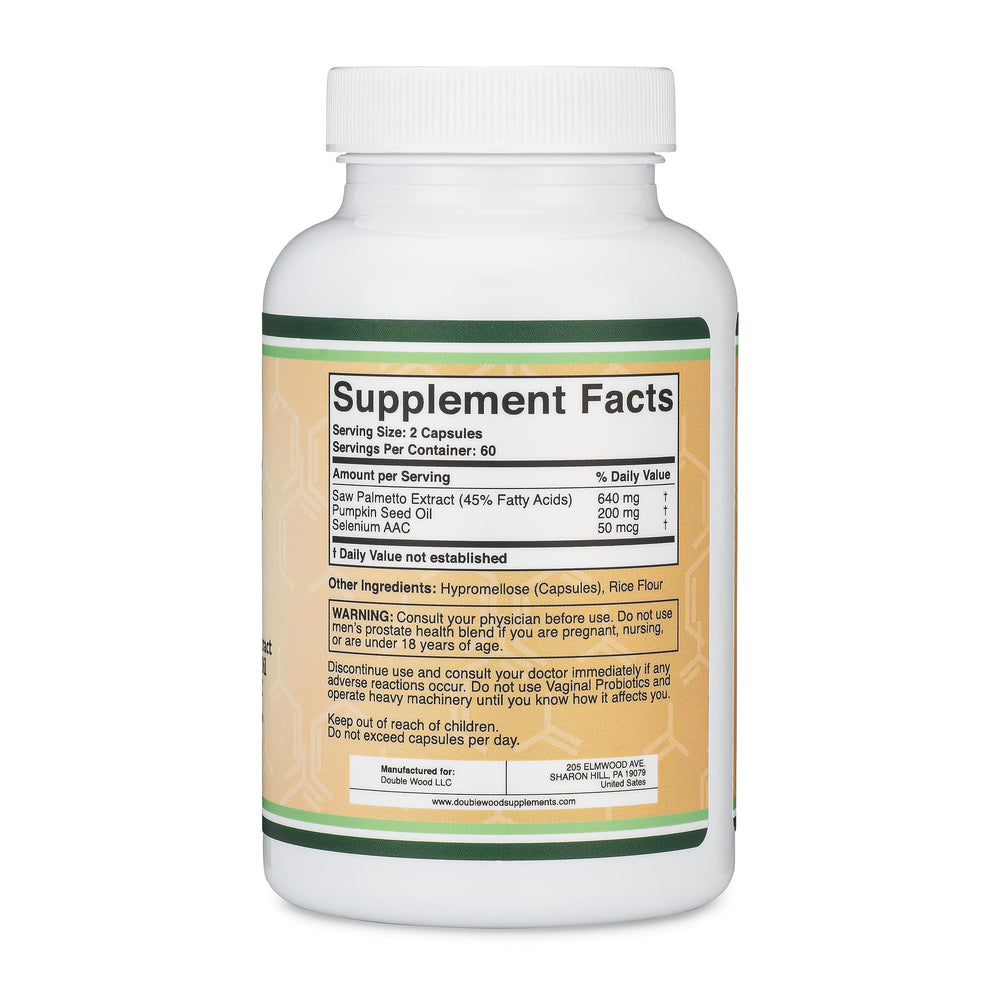 Saw Palmetto, Pumpkin Seed Oil, and Selenium for urinary health