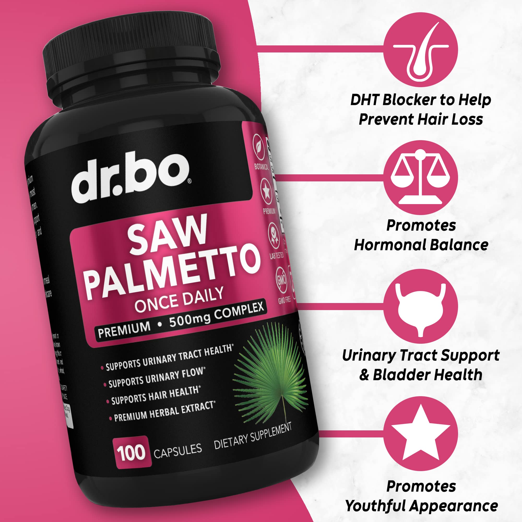 Hair growth capsules for women with Saw Palmetto
