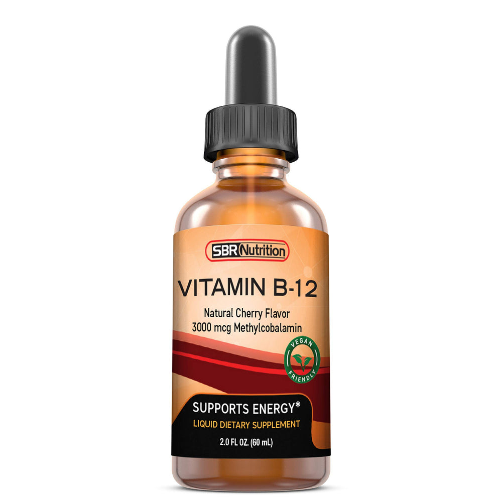 Bottle of SBR Nutrition Vitamin B12 Sublingual Drops 3000 mcg