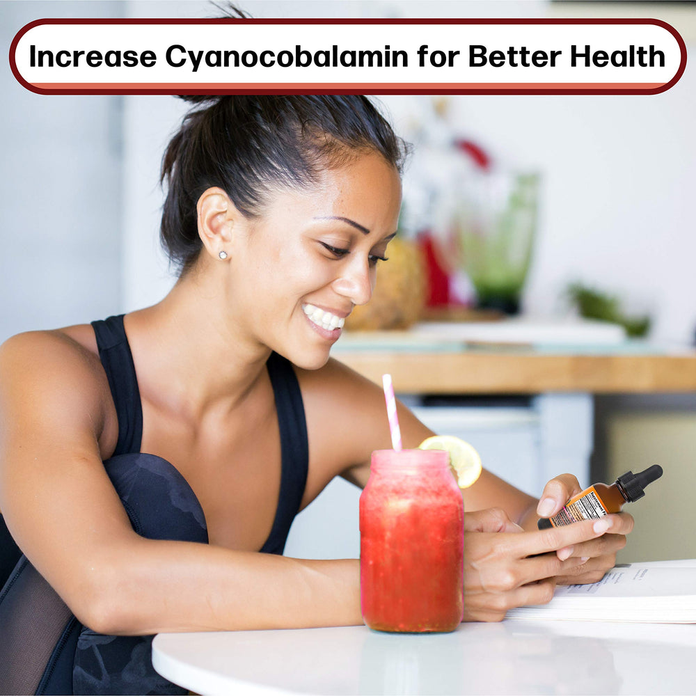 Dropper with liquid B12 drops for sublingual use