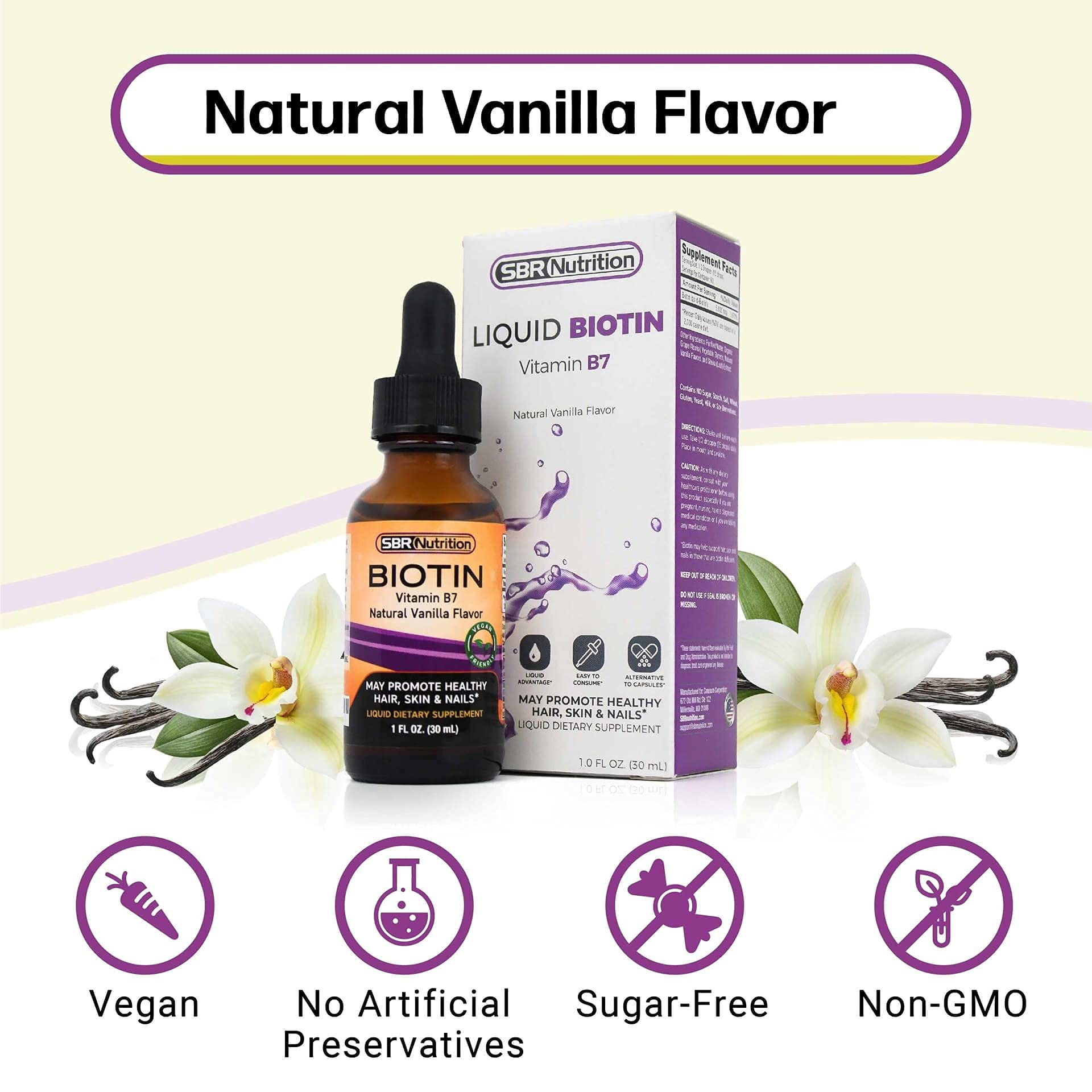 Product appearance image for Biotin Liquid Drops Vanilla