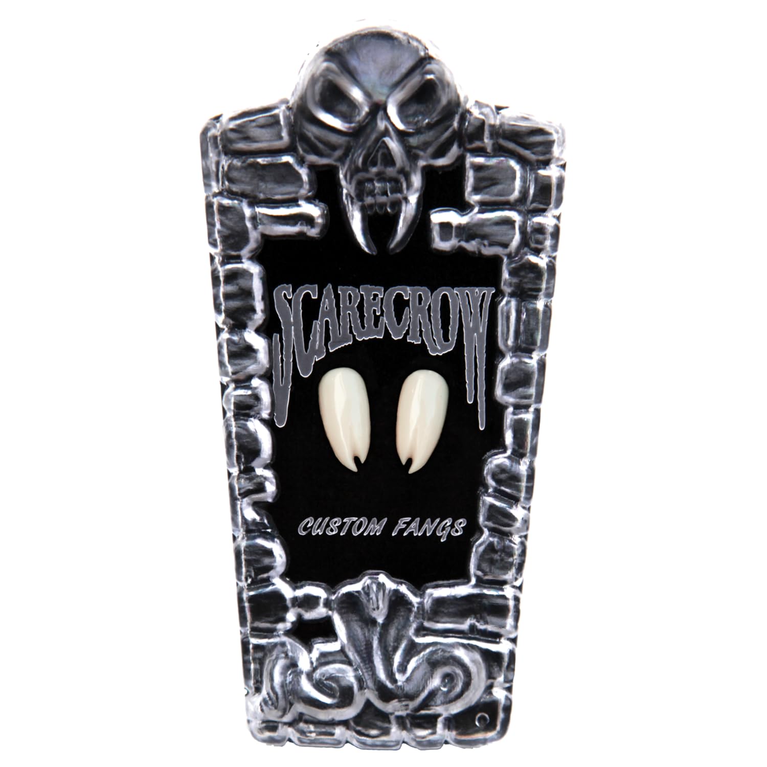 Scarecrow Viper Split Deluxe 18mm vampire fangs - front view