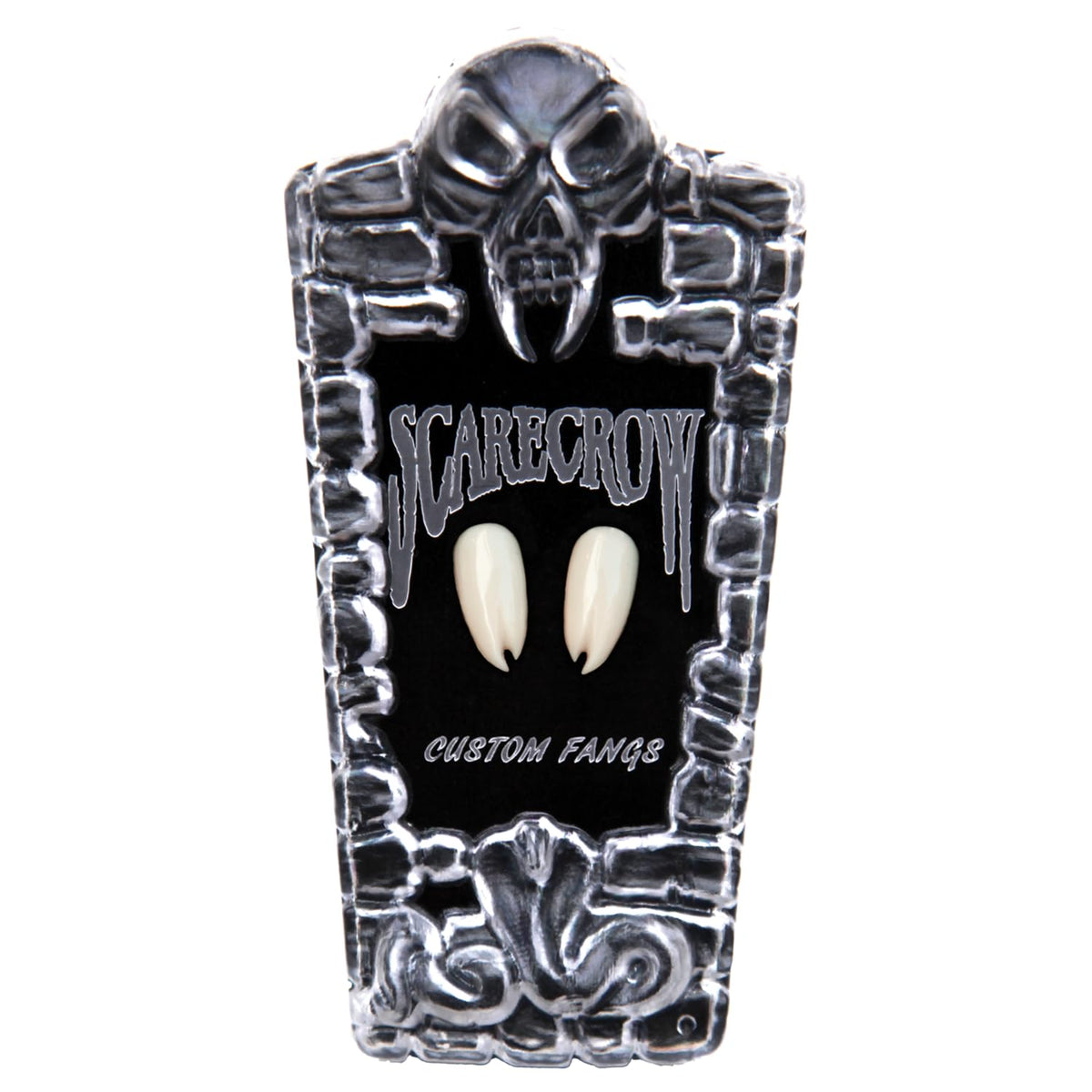 Scarecrow Viper Split Deluxe 18mm vampire fangs - front view